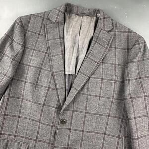 Michael Kors Sportcoat Men 42R Gray Purple Check Wool Blend Blazer Career Bloke